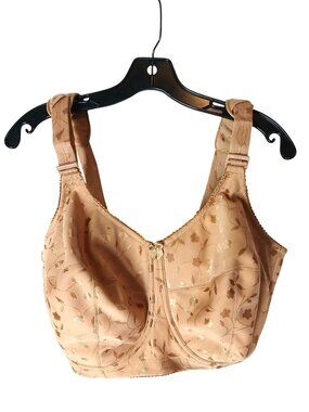 Elila Womens Bra Beige Jacquard Softcup 38H 38 H 1305 Full Coverage Soft Cup